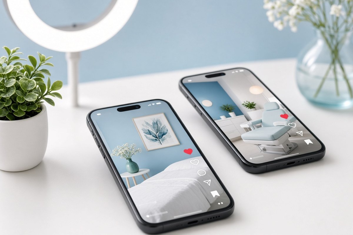 Doktor Instagram ve Facebook reklamı – telefonda Meta reklam kampanyası ve etkileşim bildirimleri